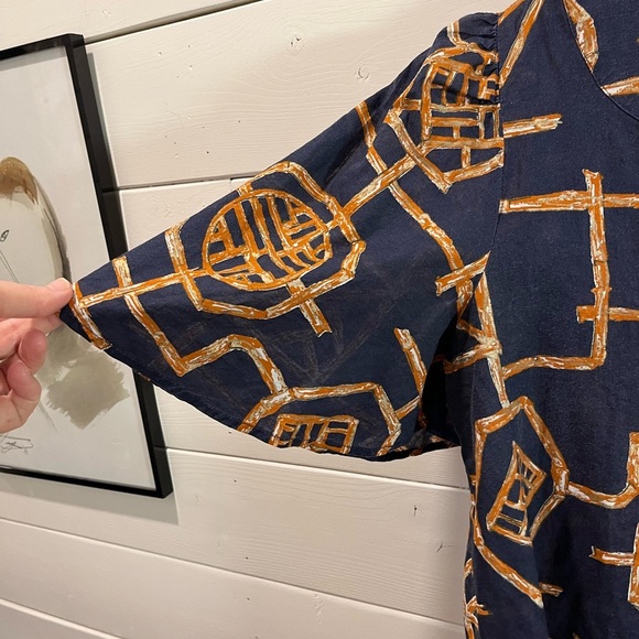 JUDE CONNALLY Top – Size XS – Navy & Orange Geometric Print - Picture 4 of 9